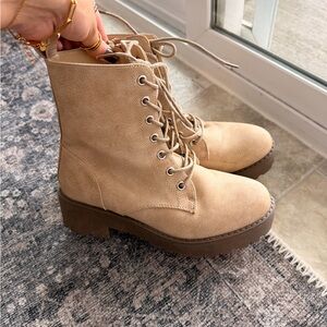 Stylish Tan Lace-Up Women's Boots